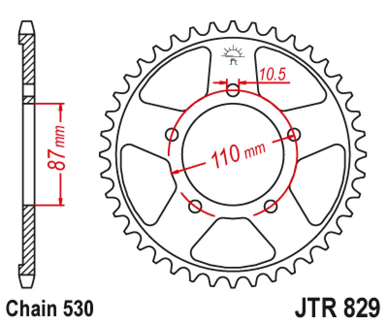 Γρανάζι πίσω JTR829.45ZBK JT