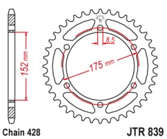 Γρανάζι πίσω JTR839.52 JT