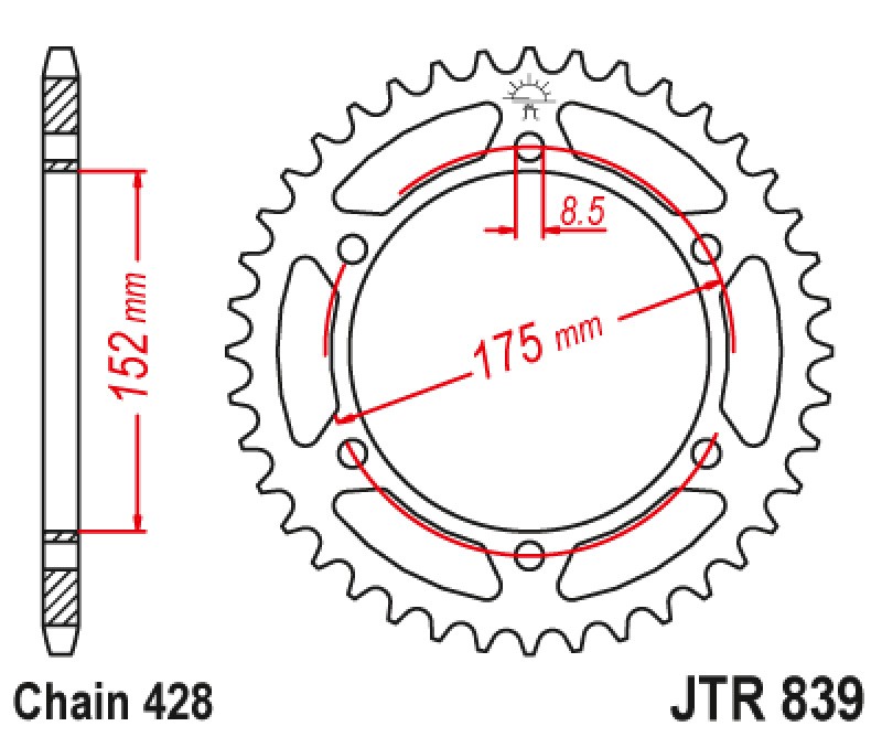 Γρανάζι πίσω JTR839.53ZBK JT