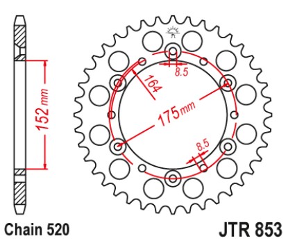 Γρανάζι πίσω JTR853.40ZBK JT