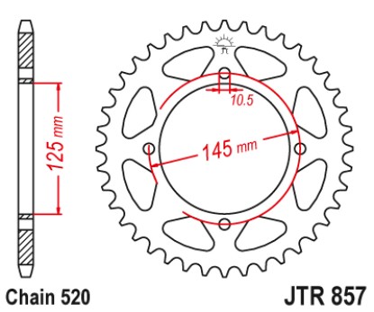 Γρανάζι πίσω JTR857.45ZBK JT