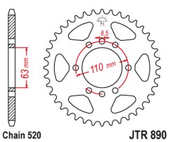 Γρανάζι πίσω JTR890.42ZBK JT