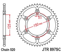 Γρανάζι πίσω JTR897.40SC JT