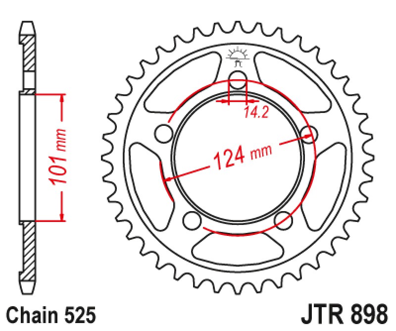 Γρανάζι πίσω JTR898.38ZBK JT