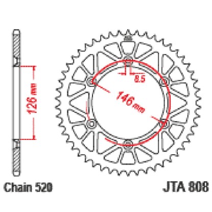 ΓΡΑΝΑΖΙ JTA808.49 ΑΛΟΥΜΙΝΕΝΙΟ RACELITE ΜΑΥΡΟ JT