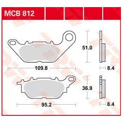 ΤΑΚΑΚΙΑ MCB812 Yamaha CRYPTON-X 135, T110 TRW LUCAS F464